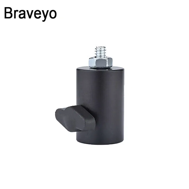 Color: black - 1/4 3/8 Interface Camera Lamp Holder LED Flash Photography Lamp Holder Adapter Metal Photography Accessories