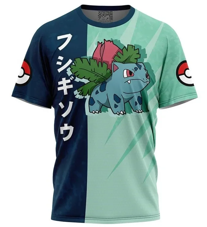Color: black, Size: M - ?€Miniso) Pokemon Men's Casual Wear T Shirts Cartoon Children Round Neck Short Sleeves Summer Clothing Pikachu Cartoon Print Tops