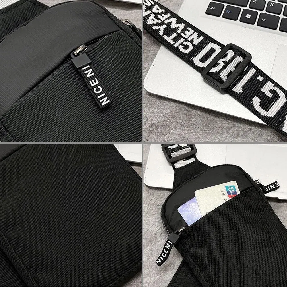 Color: PURPLE - Sports Chest Bag Men Small Mobile Phone Messenger Bags Waist Bags Multi-Function Carry-on Bag Engrave Image Initial Name Patter