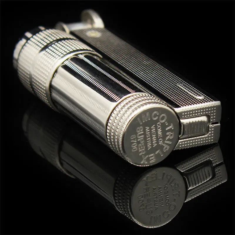 Color: Army Green - Original IMCO Lighter Old Gasoline Flint Lighter Windproof Stainless Steel Cigarette Petrol Oil Lighter Inflated Gadgets Man