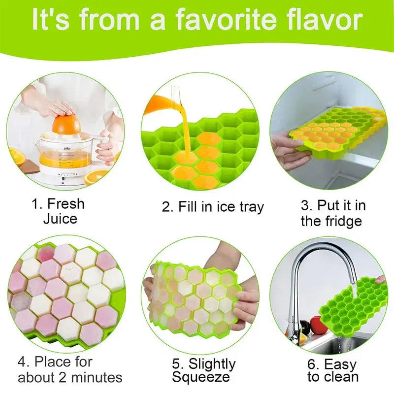 Color: Yellow, Size: S - 4/2/1PCS Silicone Ice Cube Mold 148 Cube Large-capacity Ice Trays Food Grade Ice Maker BPA Free Reusable Ice Maker with Lids
