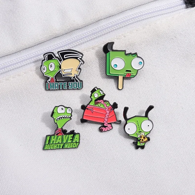 Metal color: Light Yellow Color - Cartoon Anime Brooch Enamel Pins Custom Metal Animal Badges Lapel Accessories Sweater Women Men Jewelry Gift Friends Wholesale