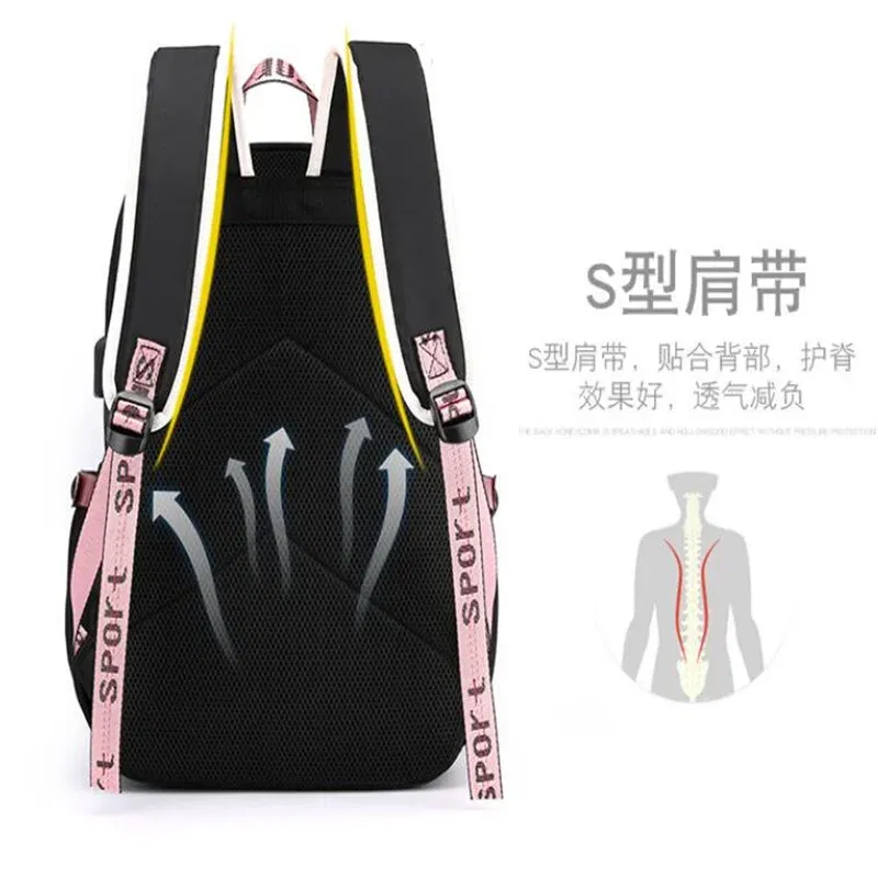 Color: Silver, Size: 17 Inches - Demon Slayer Backpack Schoolbag USB Laptop Bag Tokitou Muichirou Kanroji Mitsuri Men Women Rucksack Travel Shoulder Outdoor Bags