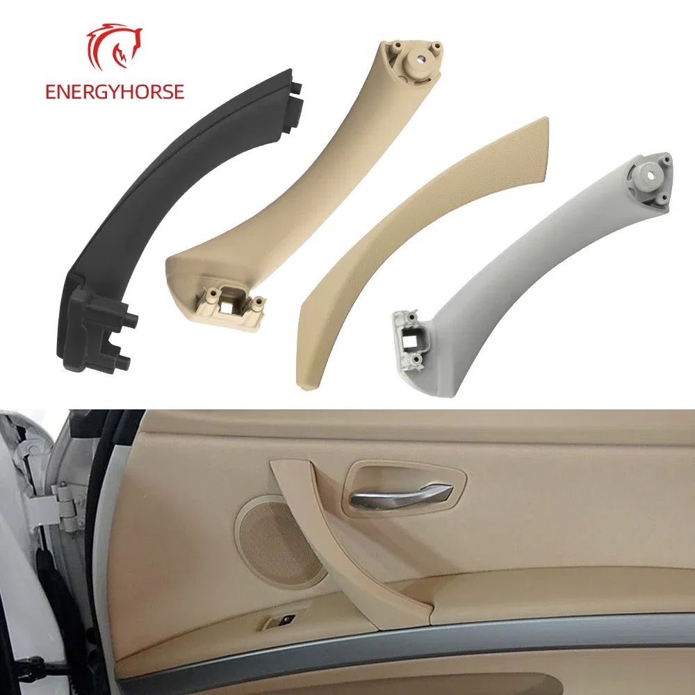 Color: Gold - Car Inner Handle Interior Door Panel Pull Trim Cover Black Left Right for BMW 3 Series E90 E91 316 318 320 325 328