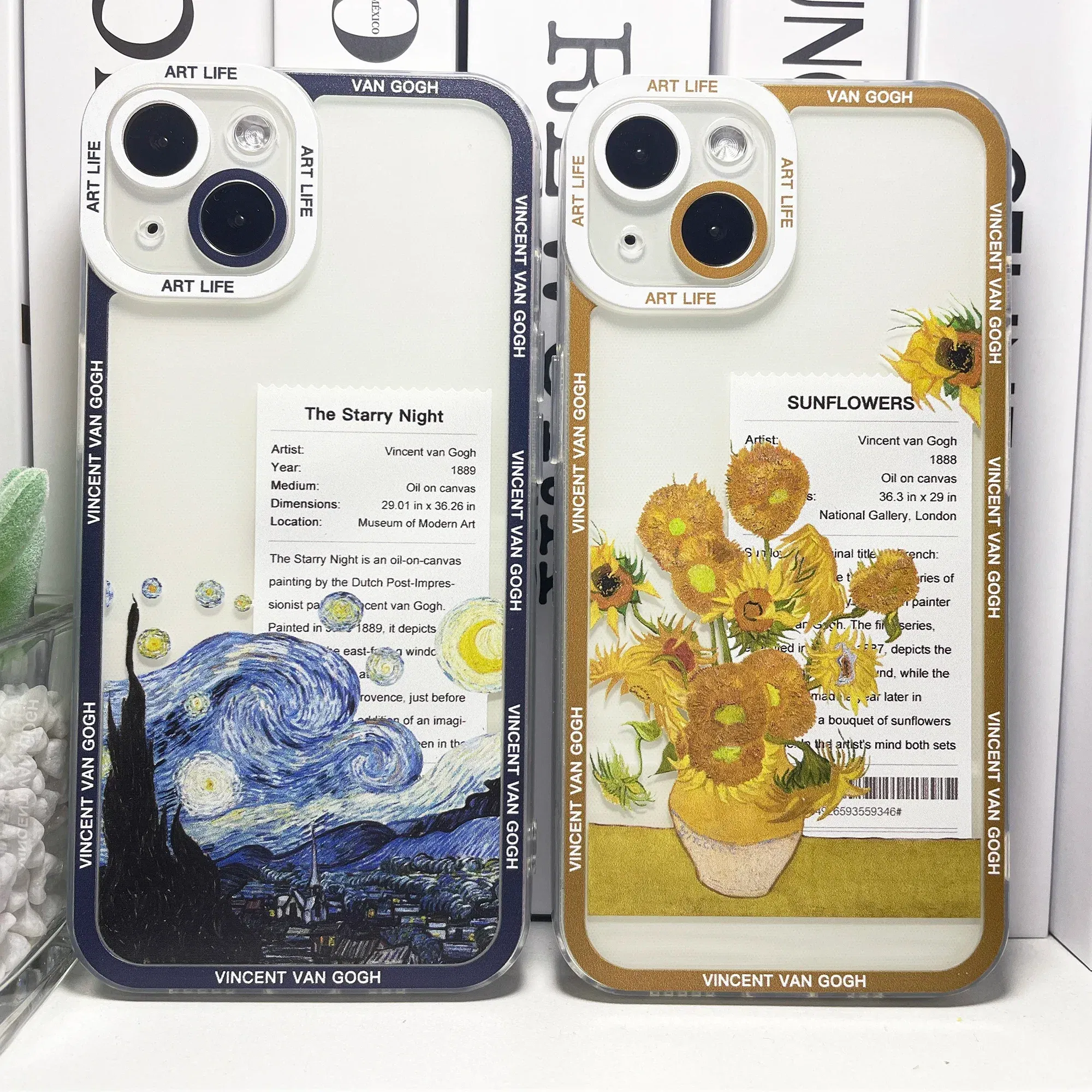 Color: Beige, Material: Cotton - Van Gogh Sunflowers The Starry Night Art Aesthetic Phone Case For Samsung Galaxy S10 S20 S21 S22 S23 S24 FE Plus Ultra Note 20