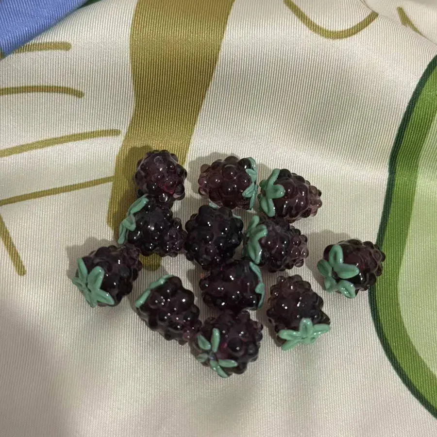 Color: green, Ships From: CHINA, Item Diameter: 12mm - DIY Mini Czech Glass Grape Beads Raspberry Pendant Accessory Bead