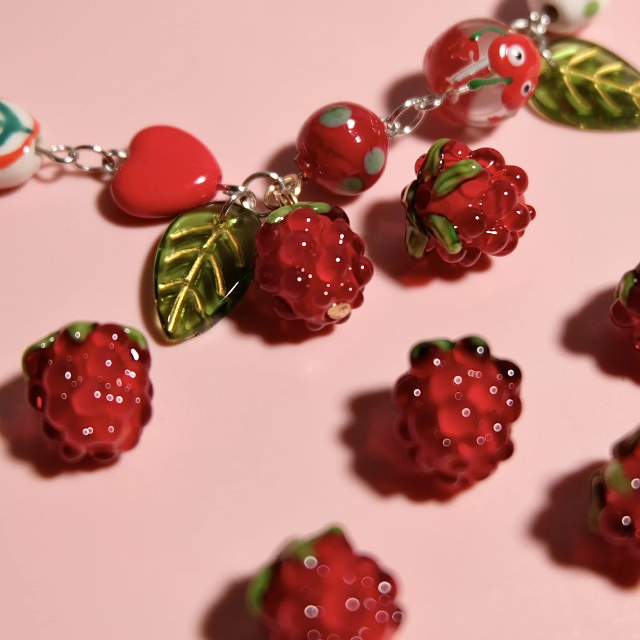 Color: green, Ships From: CHINA, Item Diameter: 12mm - DIY Mini Czech Glass Grape Beads Raspberry Pendant Accessory Bead