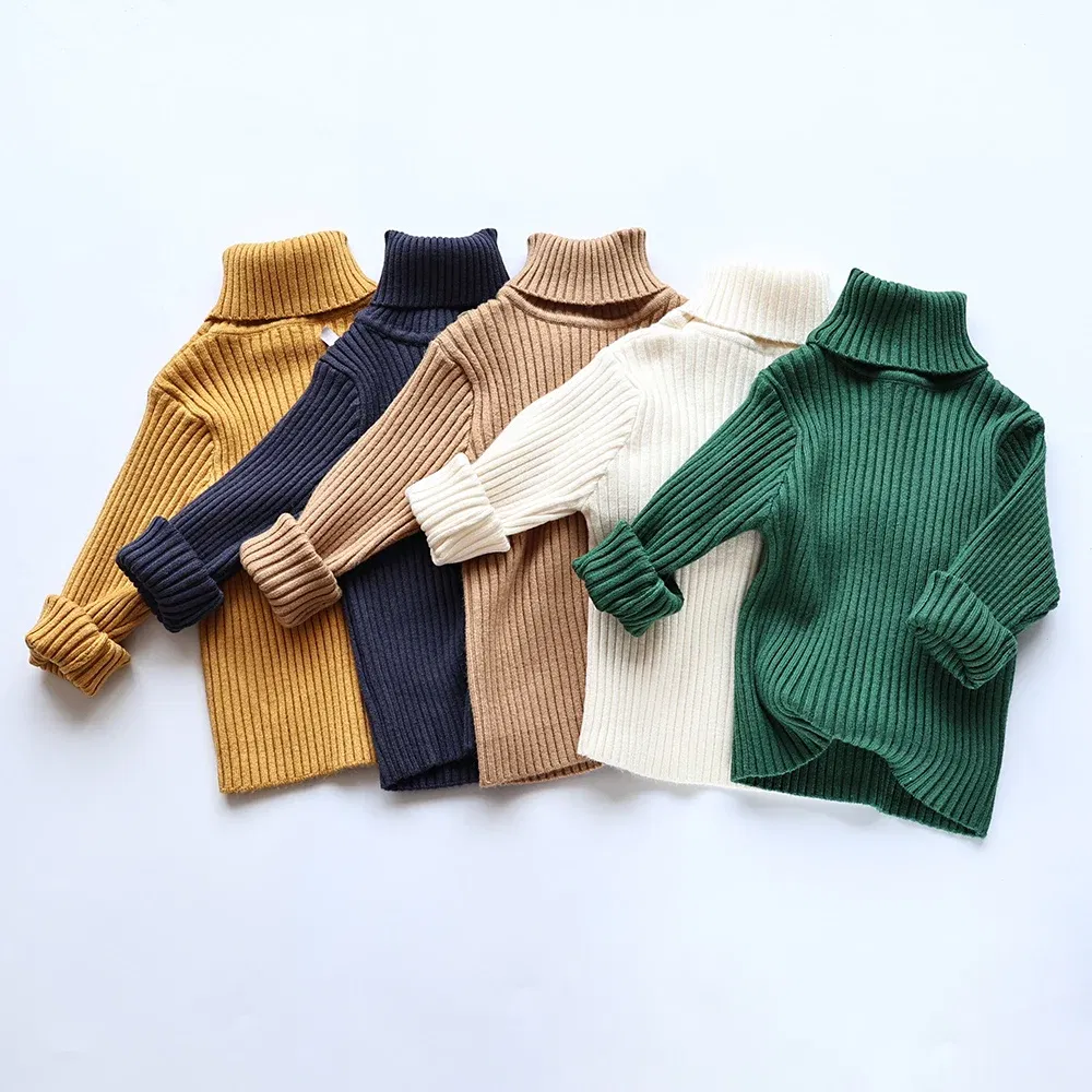 Color: black, Kid Size: 3T - MILANCEL Autumn Soft Tight Unisex Kids Knitwear Sweaters Solid Multi Color Girls Sweater Brief Boys Pullover Turtleneck Outwear