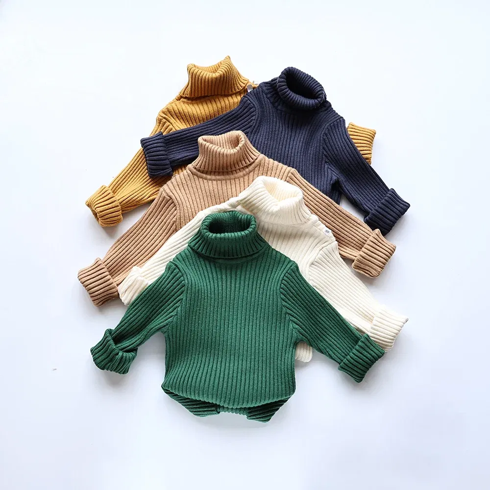 Color: black, Kid Size: 3T - MILANCEL Autumn Soft Tight Unisex Kids Knitwear Sweaters Solid Multi Color Girls Sweater Brief Boys Pullover Turtleneck Outwear