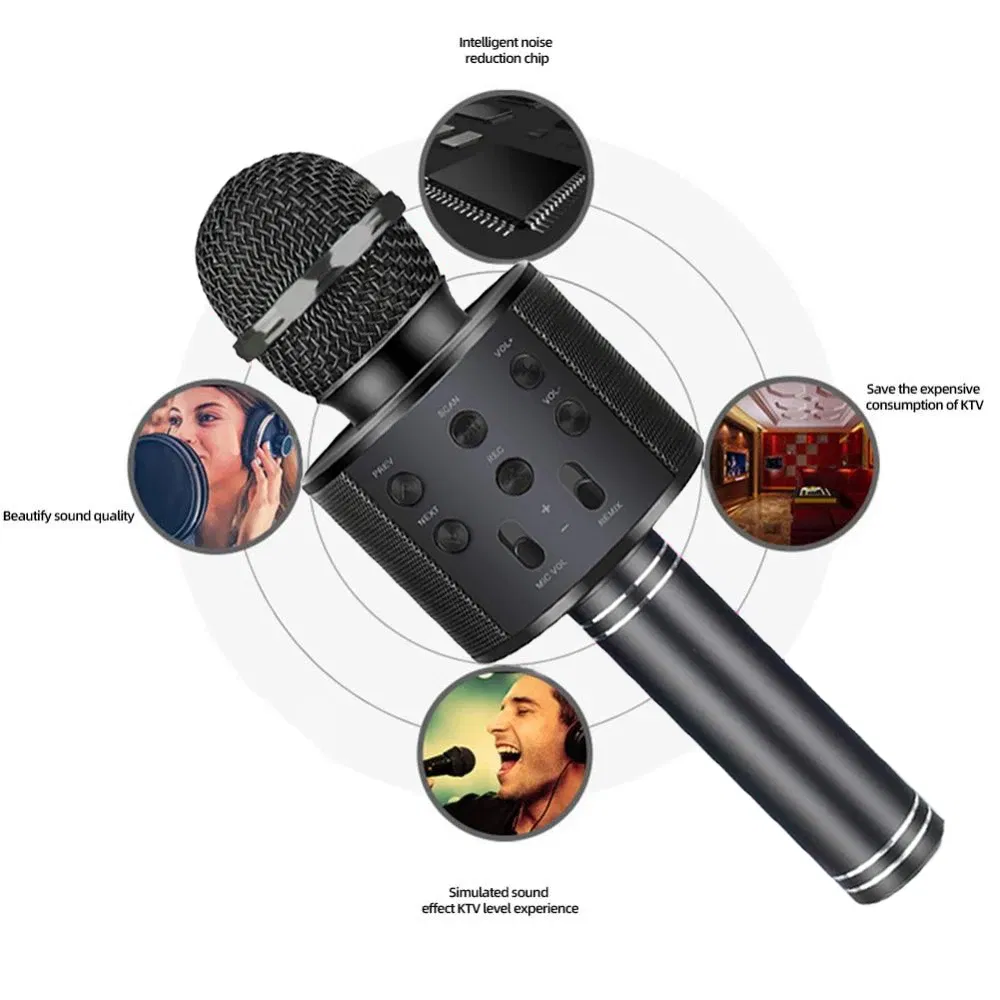 Color: SKY BLUE, Ships From: CHINA - Cute Kids Microphone Wireless Bluetooth Karaoke Microphone for Adults, Toys for Boys Girls Gift for Birthday Party