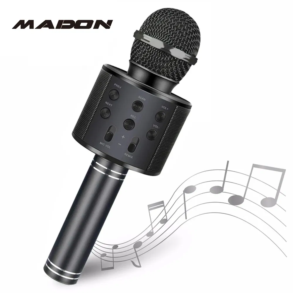 Color: SKY BLUE, Ships From: CHINA - Cute Kids Microphone Wireless Bluetooth Karaoke Microphone for Adults, Toys for Boys Girls Gift for Birthday Party