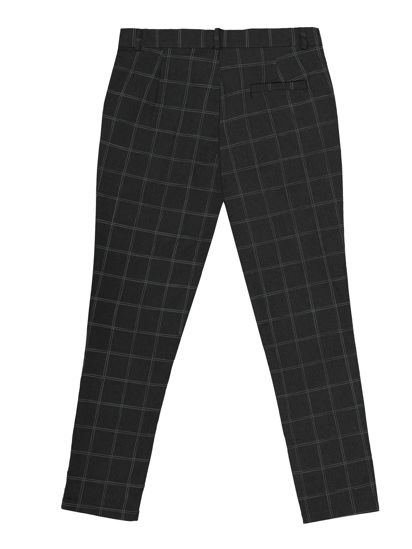 Color: black, Size: L - Checkered Fashion Europe and the United States Style Men's Pants Business Casual Travel Slim Pants Comfortable and Versatile