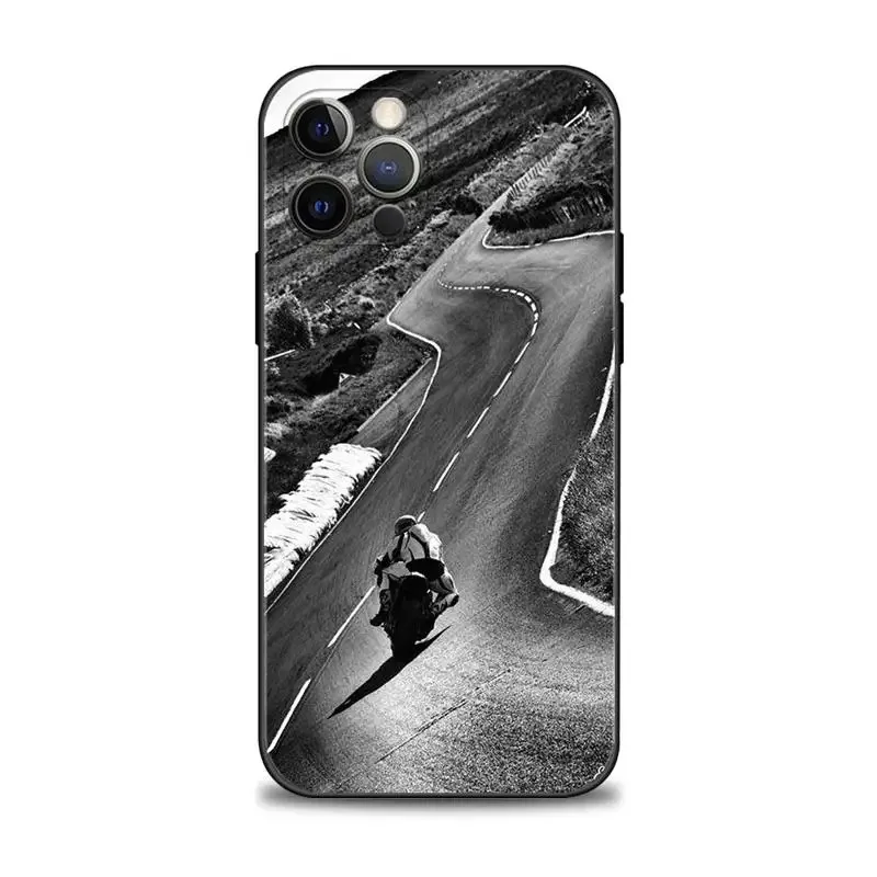 Color: black, Material: Other - Moto Cross Motorcycle Sports Phone Case For iPhone 16 15 14 13 12 11 Pro Max XS X XR Plus Mini Luxury Black Soft Cover Funda