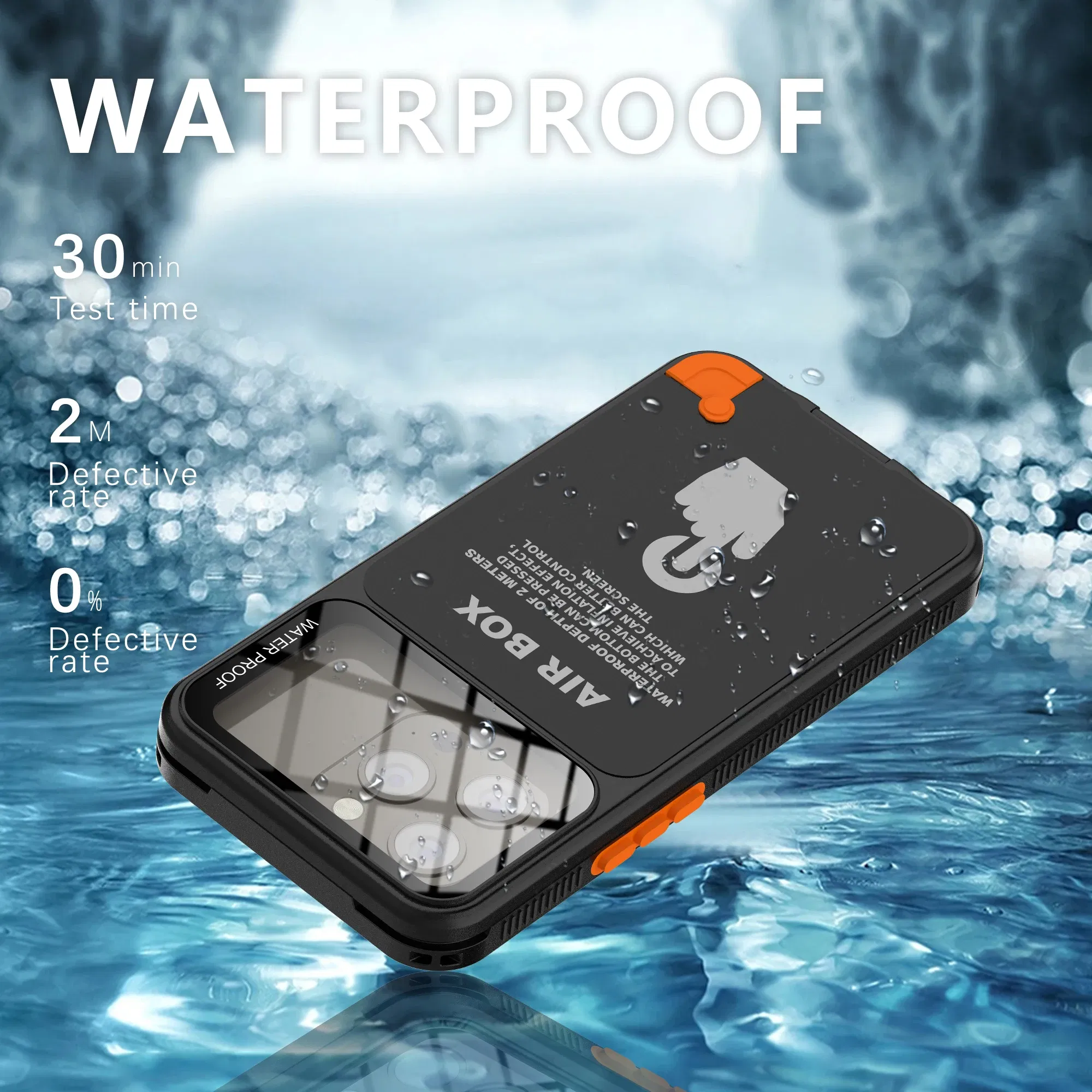 Color: Beige, Material: Microfiber - IP68 Waterproof Phone Case For iPhone 15 14 13 12 Pro Max Plus Underwater Taking Shockproof Dustproof Swimming Diving Cover