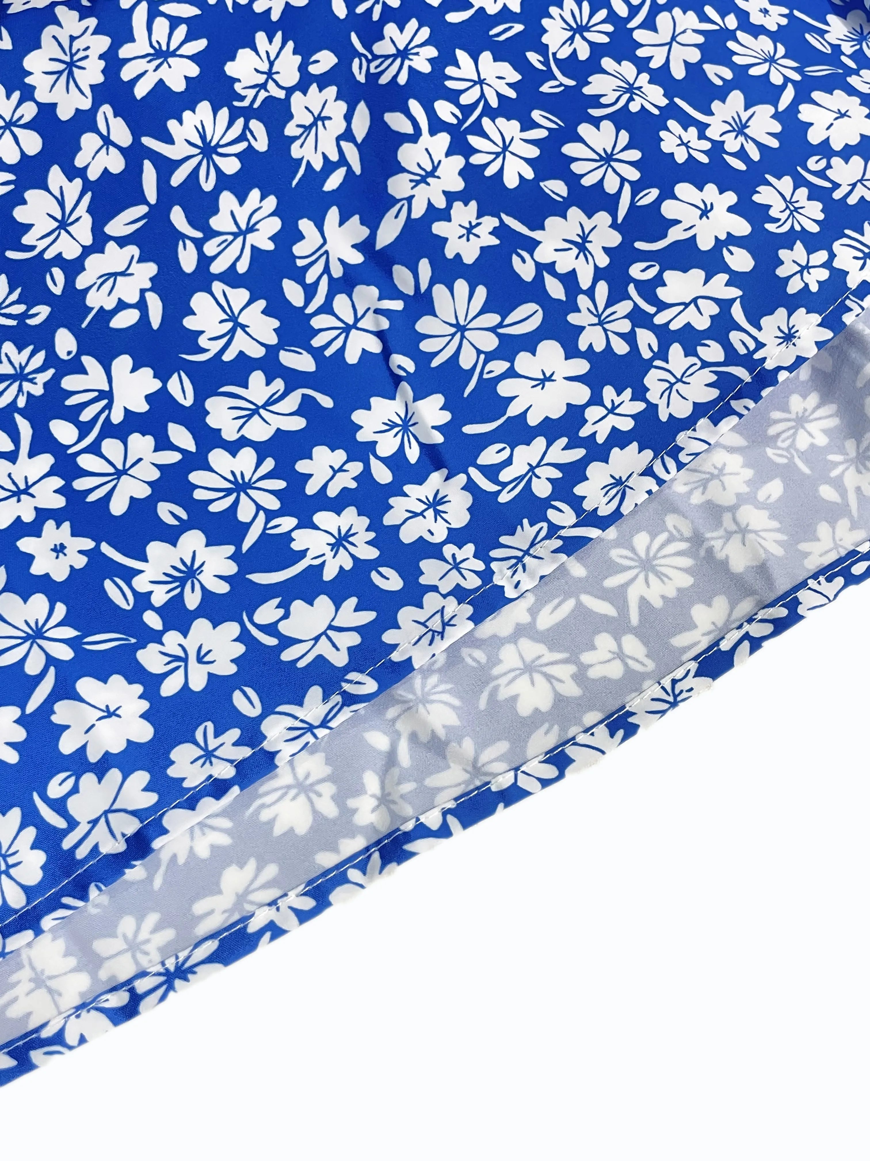 Color: Blue, Size: XXL - The cami dress with small flower prints a backless design and thin spaghetti straps is suitable for beach vacations and summer