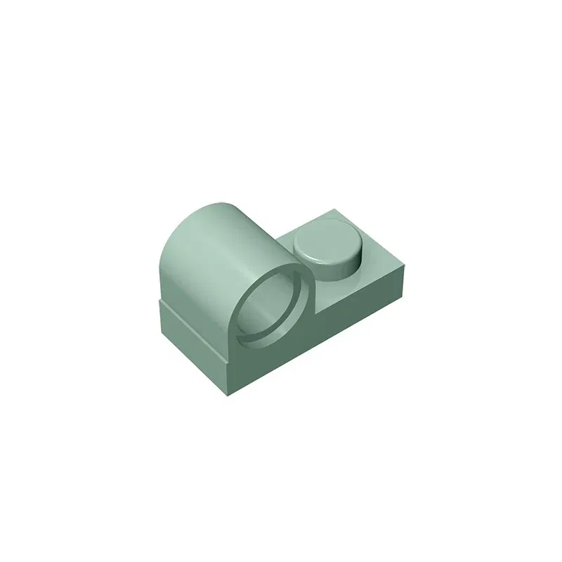Color: Light Grey - Gobricks GDS-811 Plate, Modified 1 x 2 with Pin Hole on Top compatible with lego 11458 pieces of children's toys