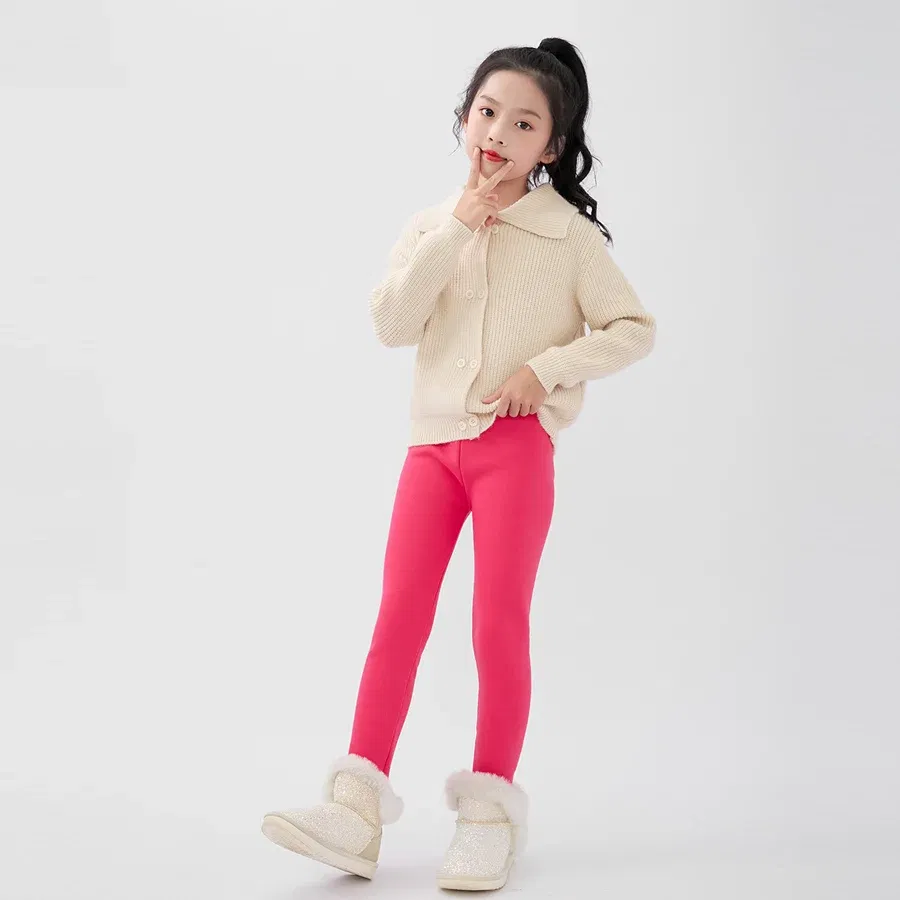 Color: Beige, Size: 80, Ships From: CHINA - SheeCute Girls Winter Warm Pants Kids Fleece Lined Leggings for 3-11 Years SCW7101