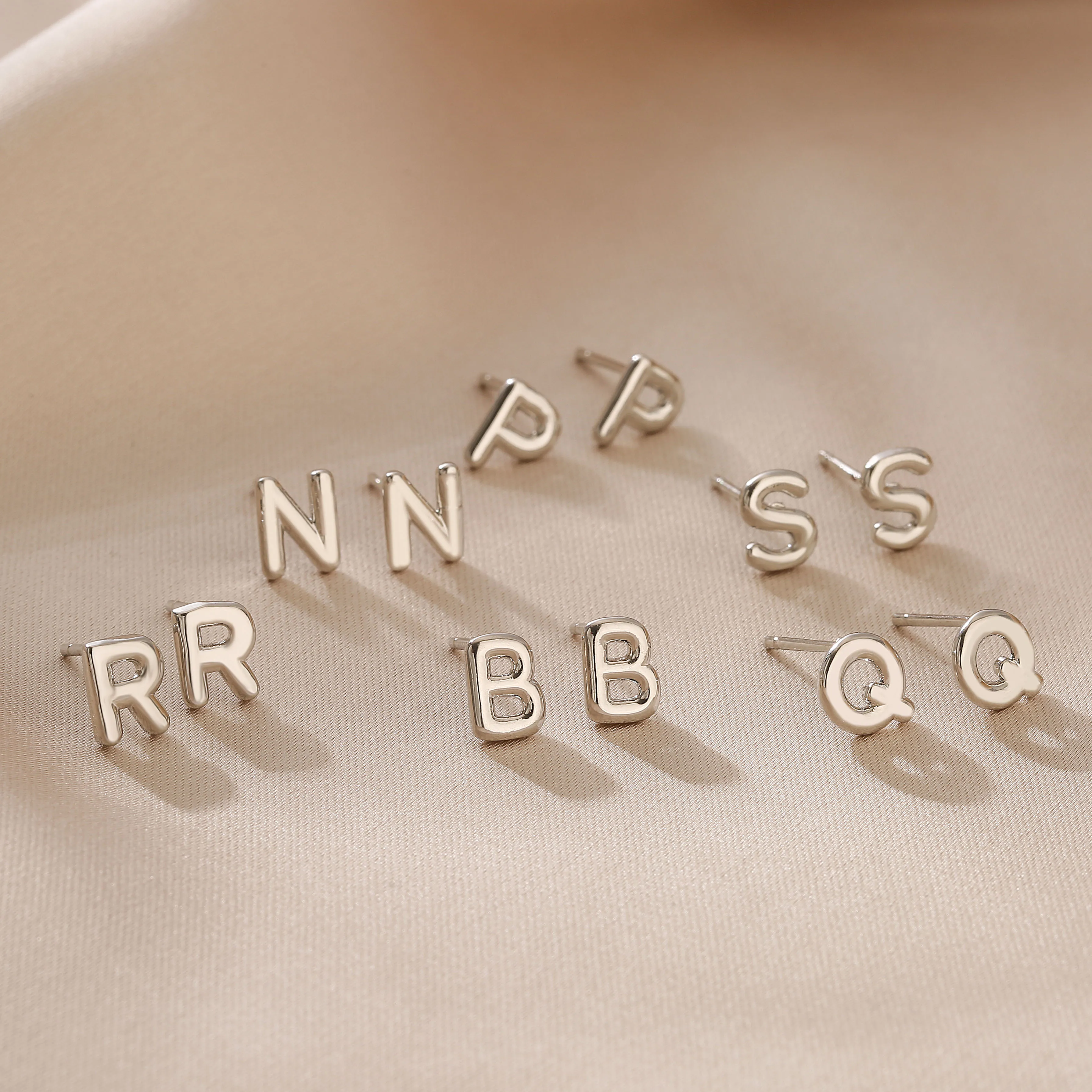 Metal Color: Light Yellow Gold Color, Ships From: CHINA, Main Stone Color: Lemon yellow - HECHENG,Initial Letter Earring For Women Men  A-Z 26 Letters Stud Earrings,Brass 18K Plated ear stud Jewelry