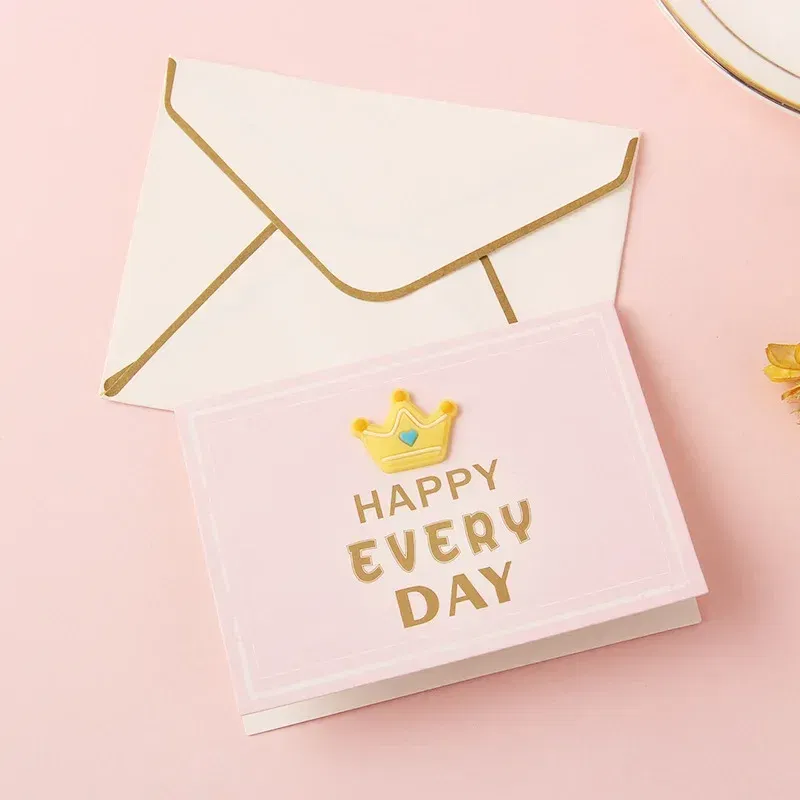 Color: Red - Holiday greeting card Valentine's Day Qixi flower baking birthday thank you message greeting card Invitations Party Supplies