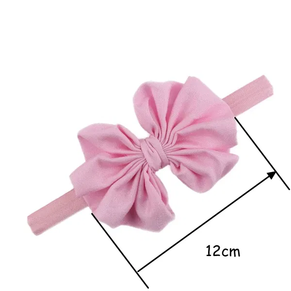 Color: Rose Red - Baby girls hair bow flower Headband  Kids Girls Bowknot Elastic Hair Band Headwear Newborn Head Band children hair Accessories