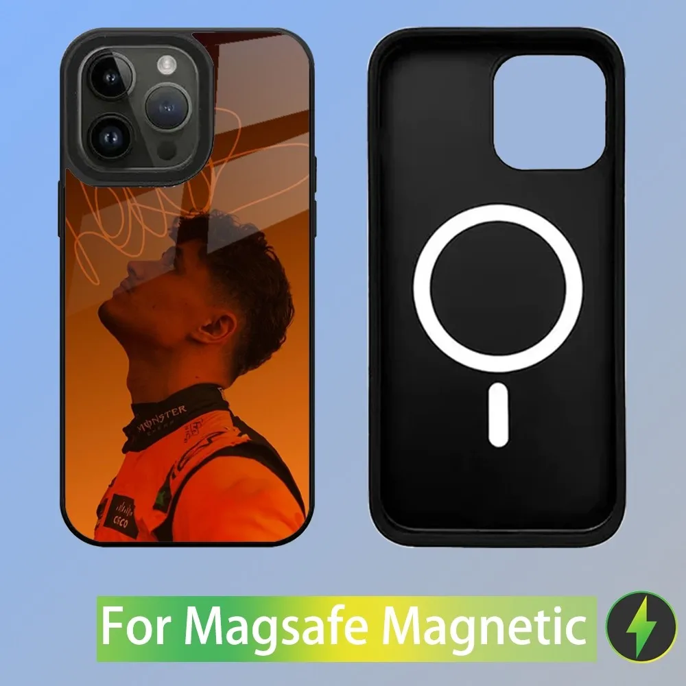 Color: Beige, Material: PP - F1 Formula 1 L-Lando Norris Phone Case For iPhone 16,15,14,13,12,11,Plus,Pro,Max Mini Magsafe Magnetic Wireless Charging