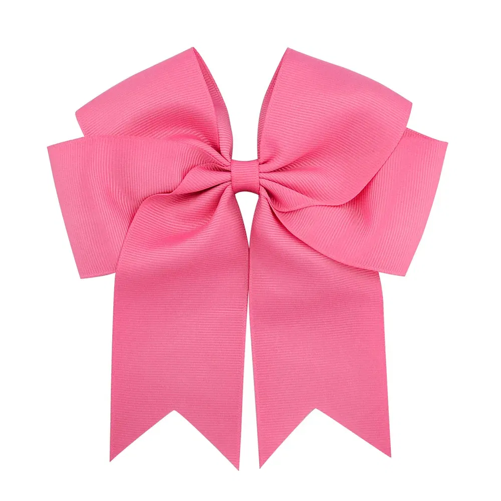Color: PURPLE - 6 Inches Colorful Elegant Hair Bows With Clip Kids Girls Grosgrain Ribbon Hair Clip Hairgrips Headwear Baby Hair Accessories