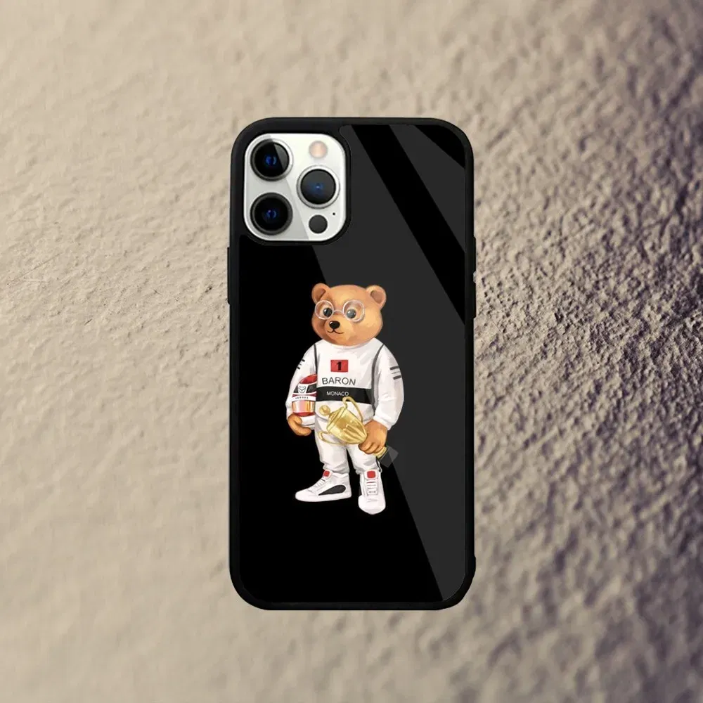 Color: Clear, Material: Nylon - Baron F-Filou Bear Fashion Phone Case For iPhone 15,14,13,12,11,Plus,Pro,Max Mini Magsafe Magnetic Wireless Charging