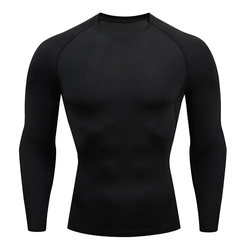 Color: Blue, Size: XXXL - Men Bodybuilding Sports T-Shirt Quick Dry Running Shirt Long Sleeve Compression Top Gym T Shirt Men Fitness Tight Rashgad