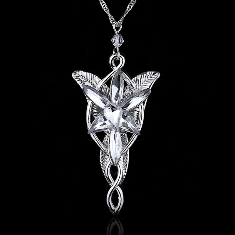 Color: Red, Ships From: CHINA - Arwen Evenstar Crystal Pendant Necklace Silver Colour Fashion Twilight Star Necklace for Women Jewelry Accessories Toy Gift