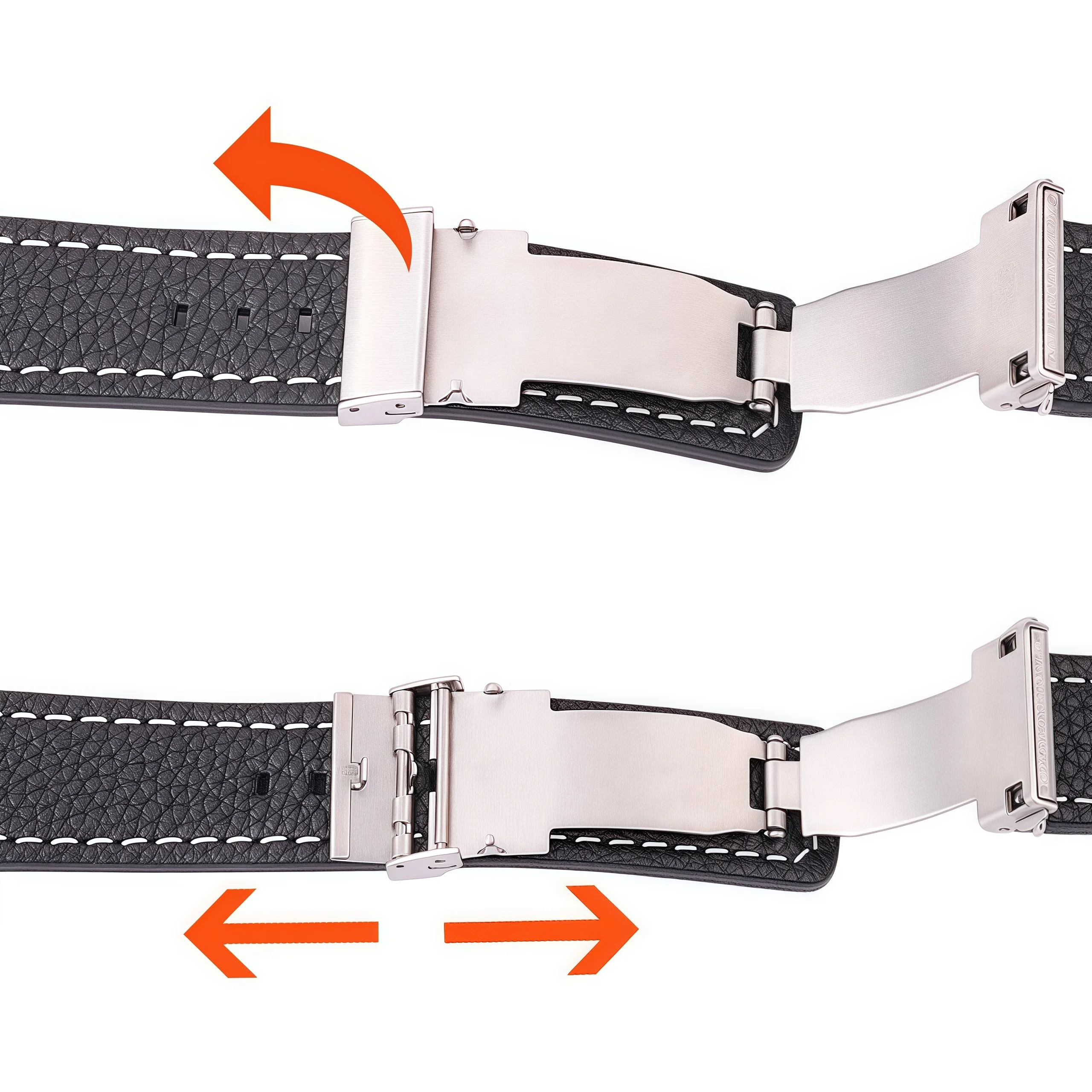 Band Color: BLACK WHITE, Band Width: 13mm - Soft Genuine Leather Smart Watch Band 18 20 22 24mm Women Men Cowhide Strap Brown Black Quick Release Watchband Bracelet