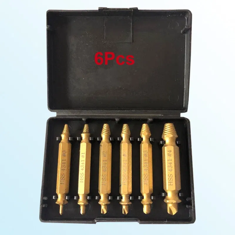 Color: Blue - Broken Double Head Screw Extractor Sliding Thread And Broken Wire Remover 4341 Hexagon Drill Set Broken Wire Extractor