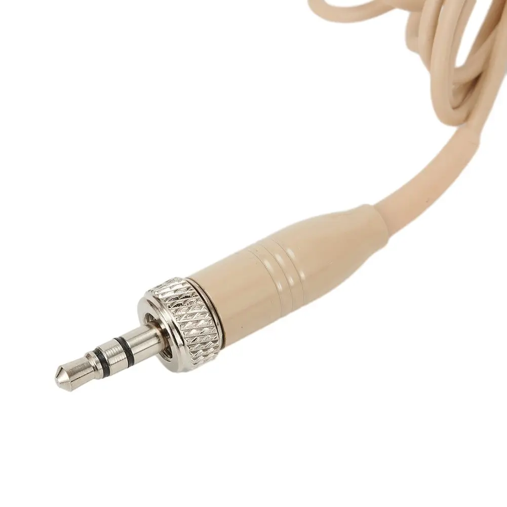 Color: Brown, Ships From: CHINA - Beige Headworn Microphone with Smooth Steel Ear Hang Perfect for Houses of Worship and Minimum Visibility Applications