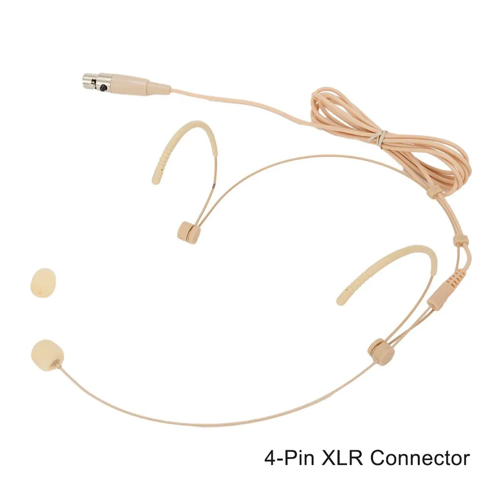 Color: Brown, Ships From: CHINA - Beige Headworn Microphone with Smooth Steel Ear Hang Perfect for Houses of Worship and Minimum Visibility Applications