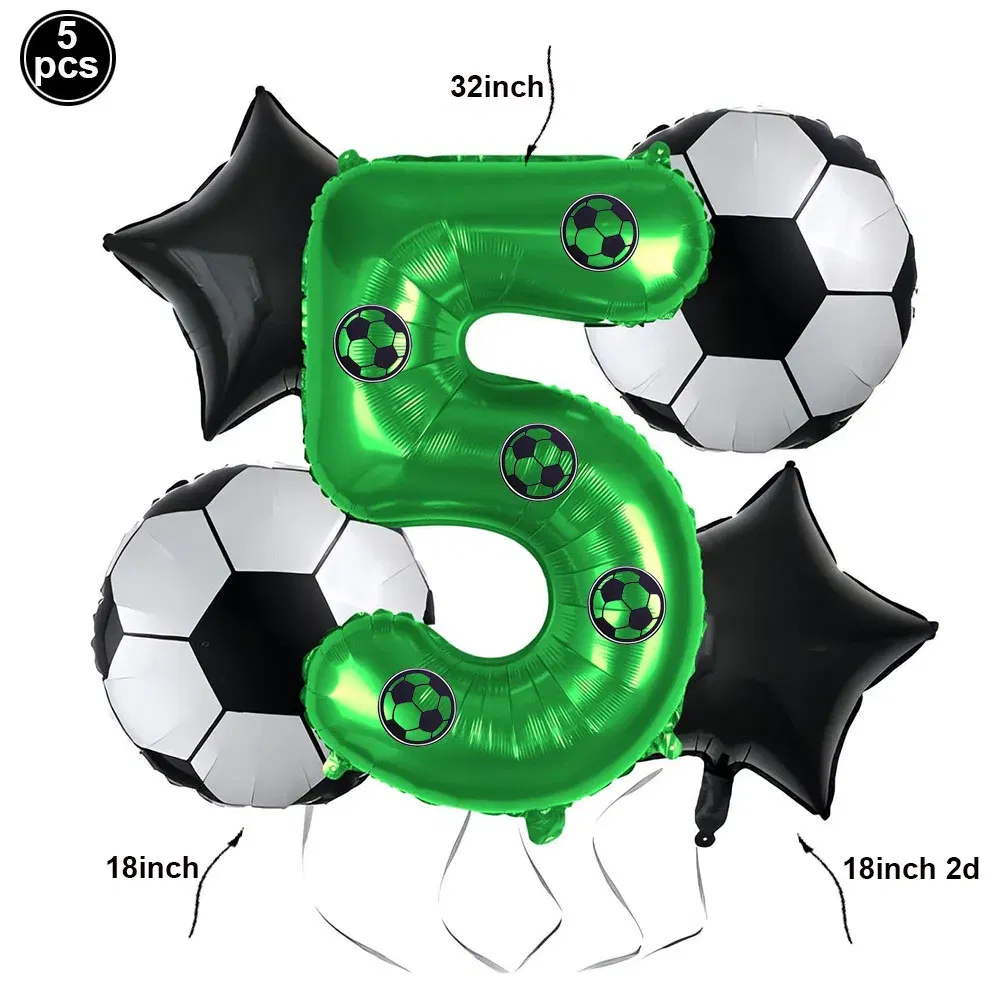 Color: DARK GRAY - Soccer Birthday Party Decorations Disposable Tableware Paper Plates Cups Napkins Tablecloth Balloon Banner Soccer Party Supplies