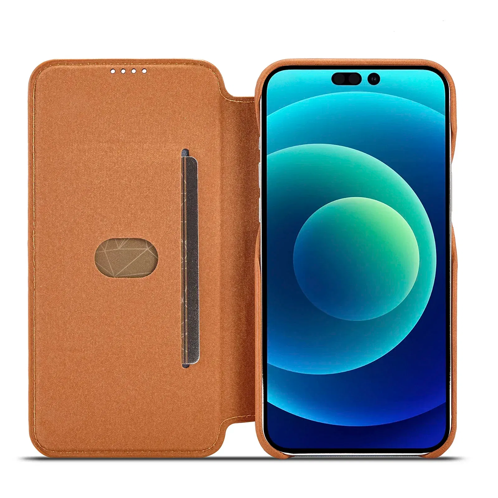 Color: Brown, Compatibility by Model: iPhone SE (2022) - Leather Flip Wallet Phone Cover for IPhone 17E 14 15 16 Pro Max 13 12 Mini 11 XS X XR 8 7 Plus SE 2022 Slim Card Slots Book Bag