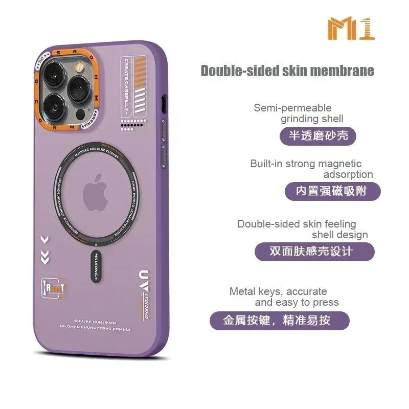 Color: black, Material: PP - Matte Magnetic Phone Case For iPhone 12 13 14 15 16 Pro Max Megsafe Wireless Charge Frosted Back Metal Lens Frame Buttons Cover