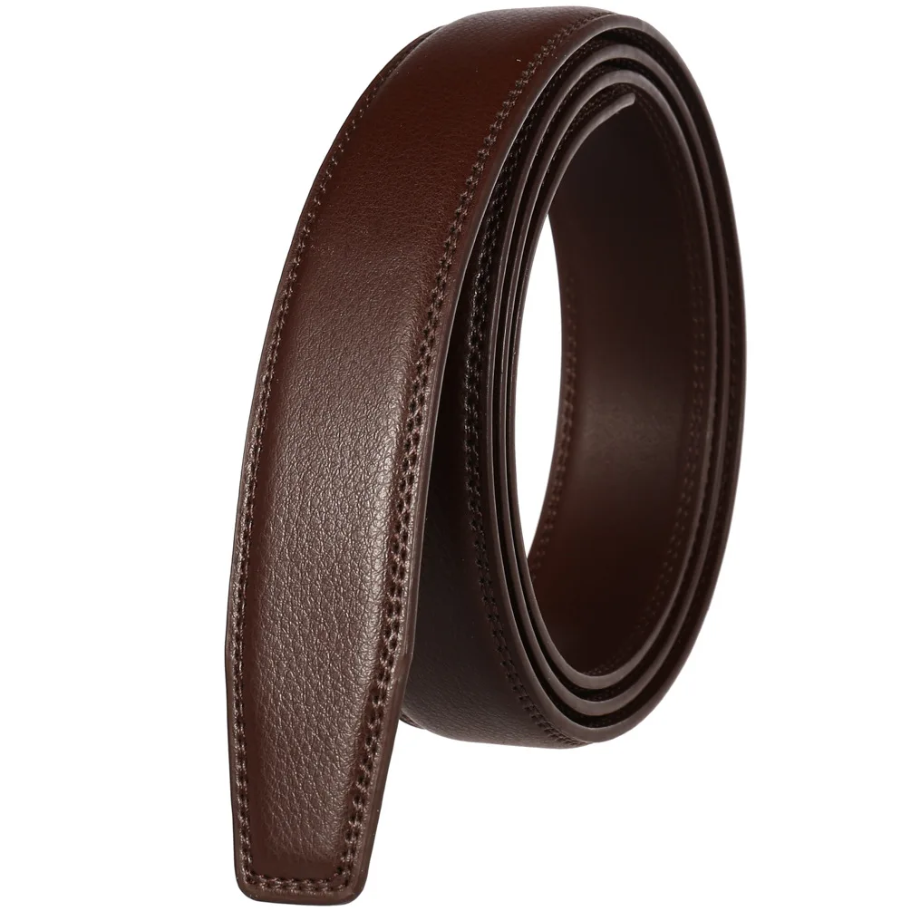 Color: Red, Belt Length: 130cm - 90-130cm Brand No Buckle 3.0cm Wide Genuine Leather Automatic Belt Body Strap Without Buckle Belts Men Good Quality No Holes