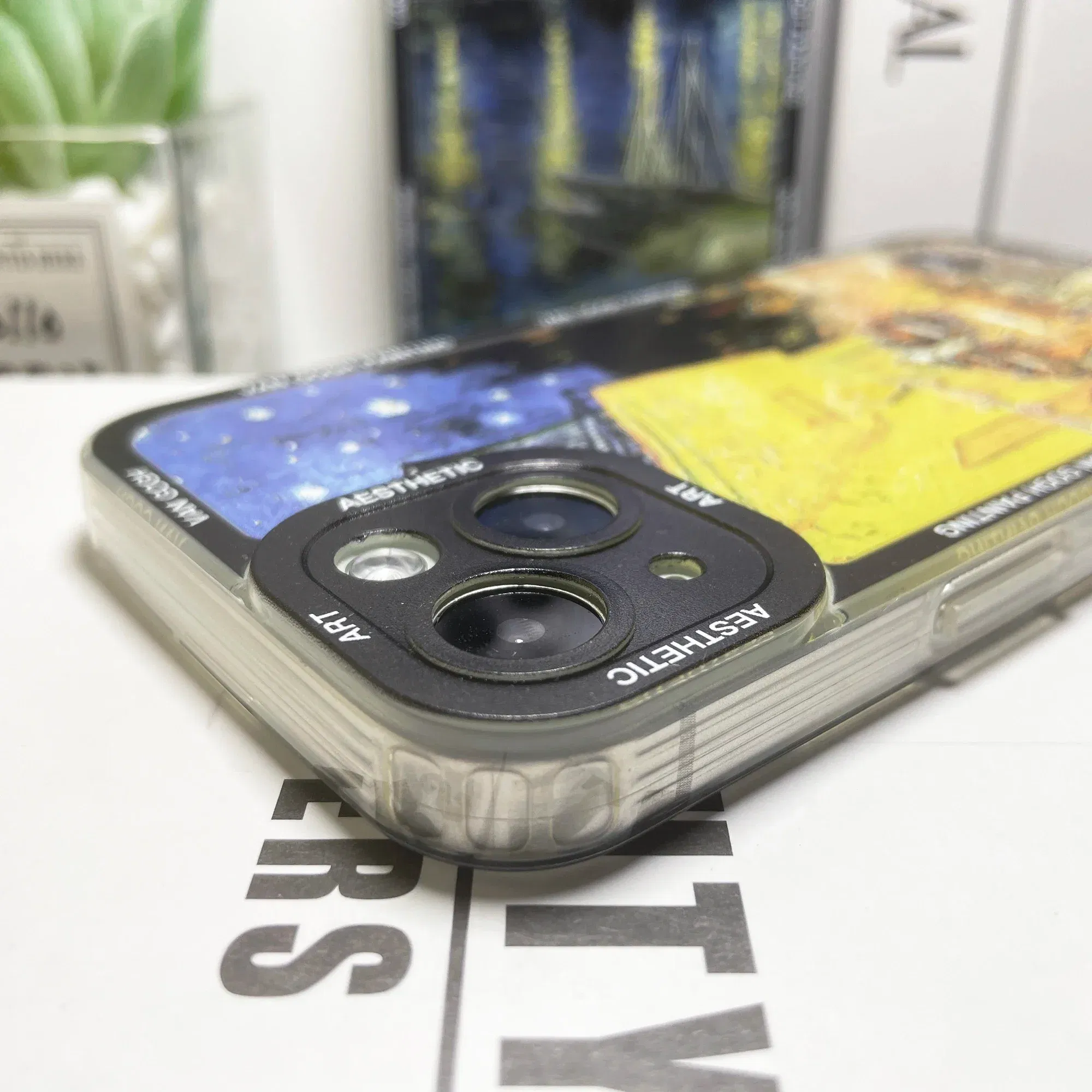 Color: black, Material: ABS - Van Gogh Art Aesthetic Phone Case For iPhone 16 15 14 13 12 11 Pro Max Mini XS X XR SE 8 7 Plus Sunflowers The Starry Night