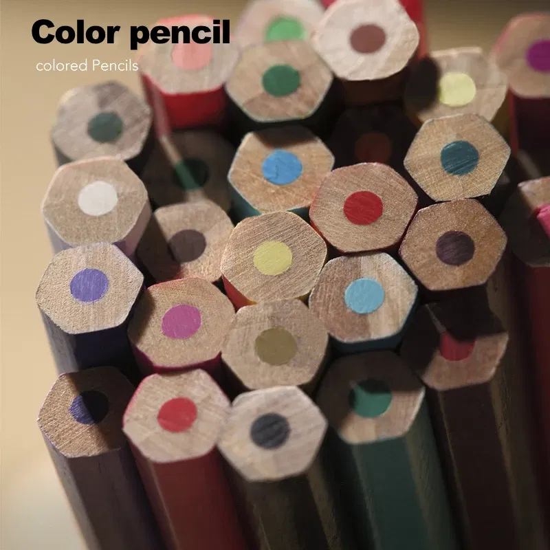 Color: army green - 12/24/48/72 Colors Color pencil  DIY set includes: Wooden Color Pencil Sharpener Eraser School Office Supplies Art Stationery