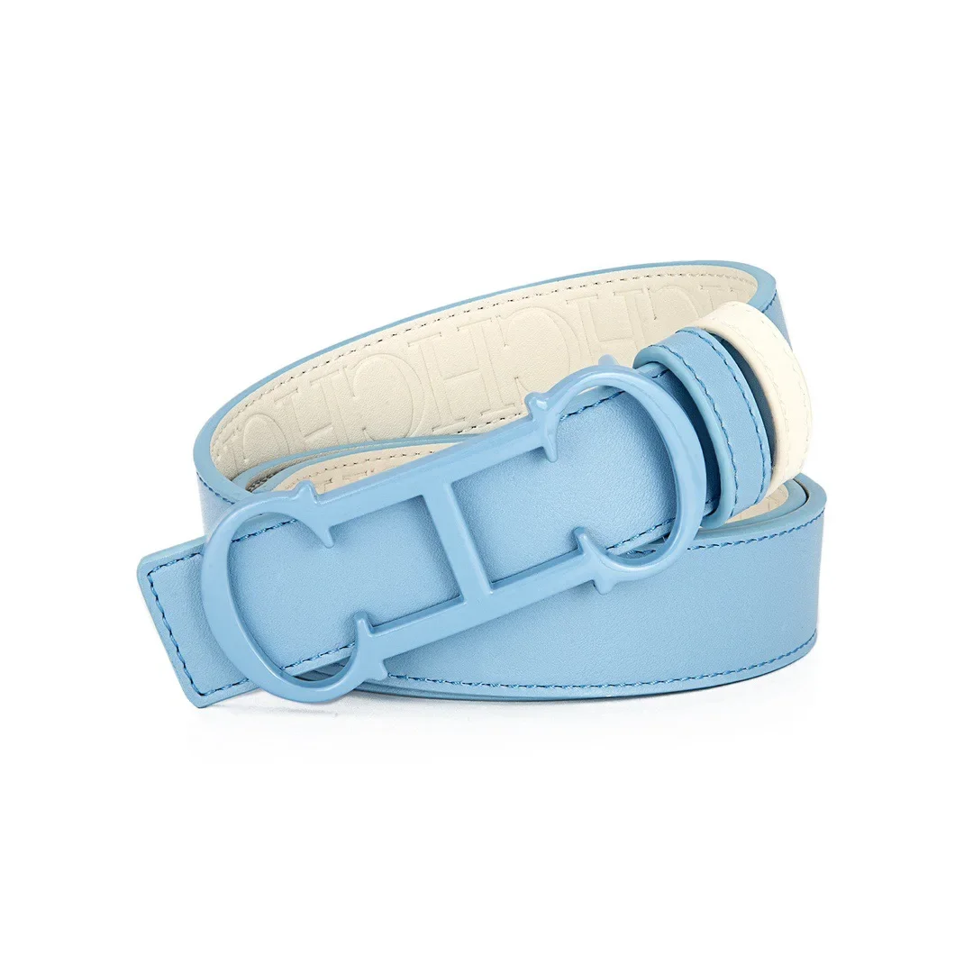 Color: Black, Belt Length: 75cm - CILMI HARVILL CHHC New Women's Belt Solid Color Matching Gift Box Packaging Christmas Fashion Versatile Imprinted Letter Design