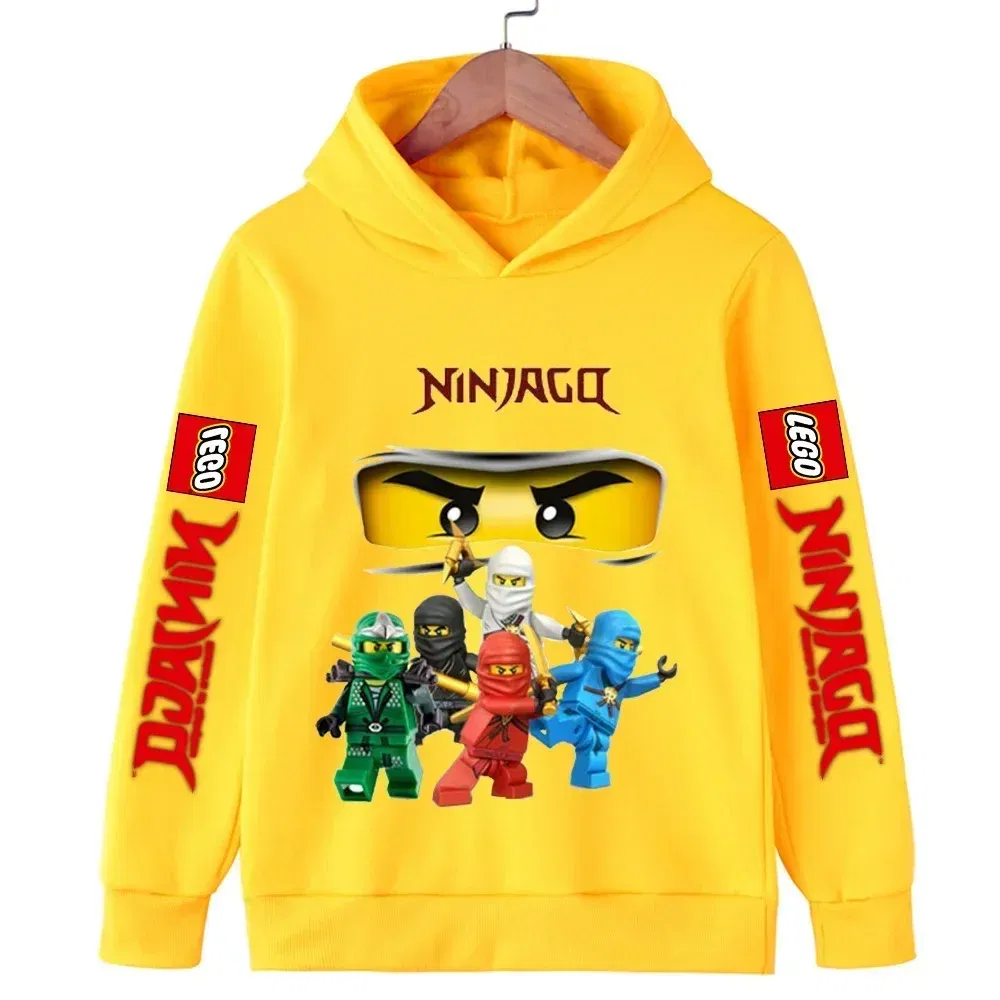 Color: PURPLE, Kid Size: 13 - Lego Phantom Ninja Cartoon Children's Hooded Hoodies Casual Sports Sweatshirt 3-13 Year Old Boy Kid Baby Girls Clothes Pullover