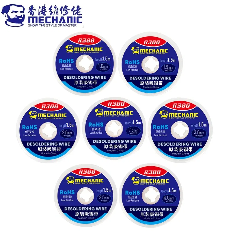Diameter: 0.15MM - 5pcs/lot MECHANIC Desoldering Wire Solder Wick Tin Remover 1.5m Length Desoldering Braid PCB Welding Rework Tool