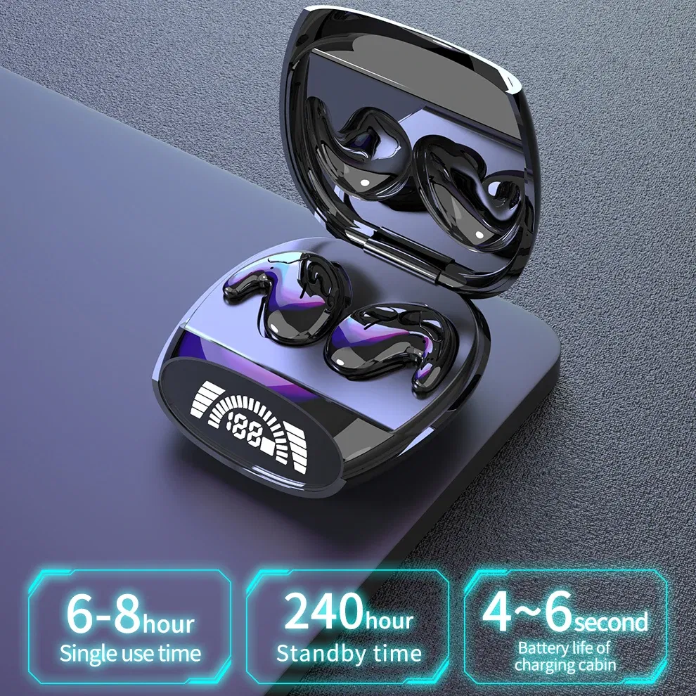 Color: Red, Ships From: CHINA - Sleep Invisible Earbuds Tiny Mini Headphones Hidden Noise Cancelling TWS Wireless Headsets Sports Stereo Bluetooth 5.3 Earphone