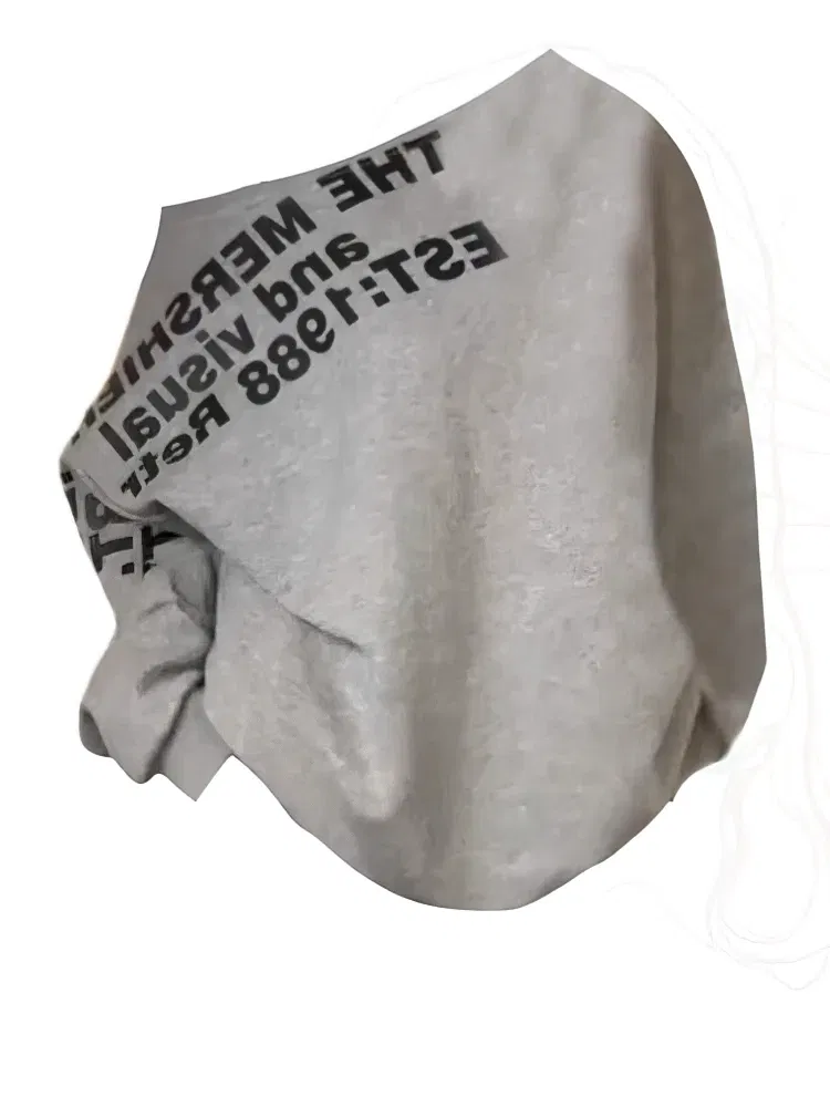 Color: GRAY, Size: L - Y2k Sexy Oversize T shirt Women Streetwear Print Long sleeve Basic Top Lady Fall Winter Korean Fashion Oversized Tees Shirt