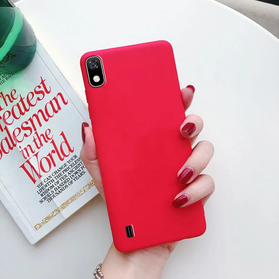 Color: Blue, Material: Nylon - Candy color Phone Case For Samsung galaxy A10 A20 A20E A30 A40 A50 A70 S A01 A11 A21 A31 A41 A51 A71 4G Silicone TPU Back Cover