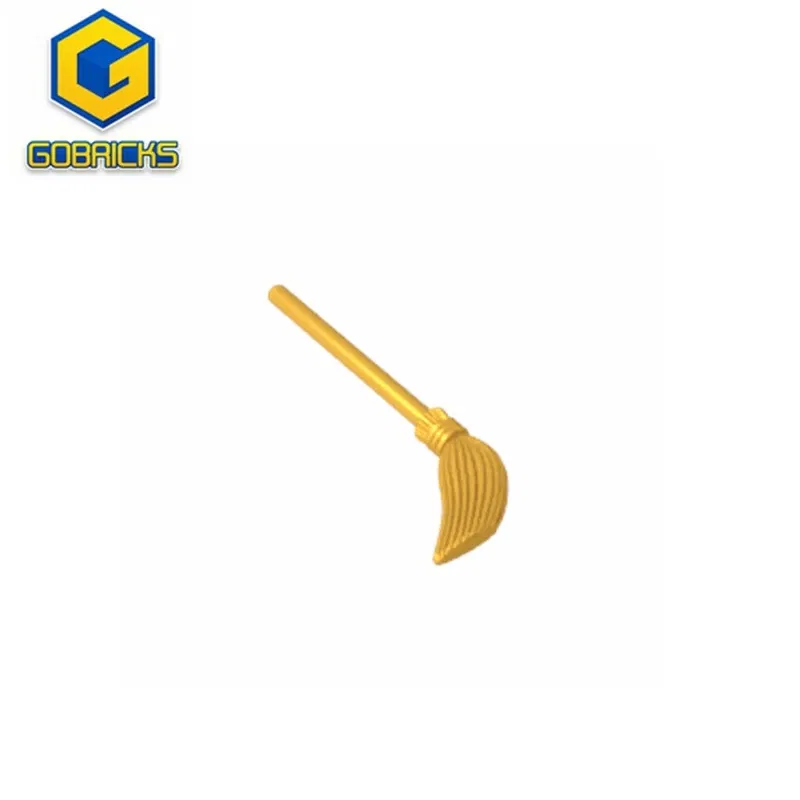 Color: GRAY - Gobricks GDS-2075 Minifig, Utensil Broom compatible with lego 4332 Technical gifts Assembles Building Blocks Liftarm Modified