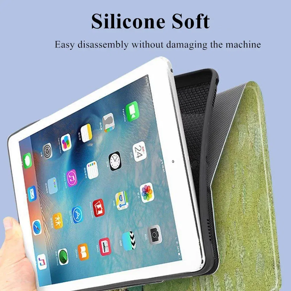 Color: Yellow, Size: nine - Case For iPAD 10 9 8 7 6 5 th Generation Pro 11 12.9 10.5 Air 5 4 3 2 Mini 6 Funda Cover Luxury Van Gogh Oil Painting Flower Art