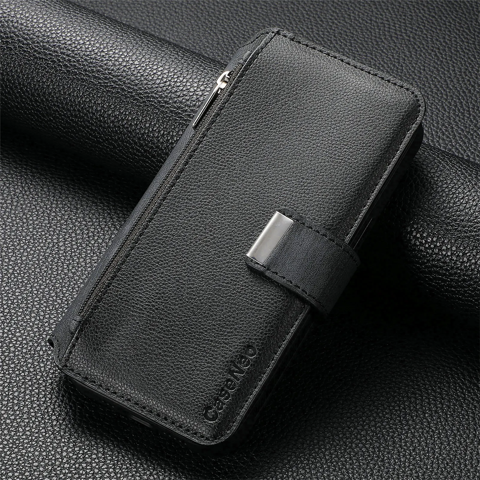 Color: Beige, Material: ABS - With Magsafe Wallet Case For Xiaomi Poco X6 X5 X3 M6 M5S M4 M3 F6 F5 Pro F3 C31 Zipper Leather Multi 6 Card Slot Removable Cover