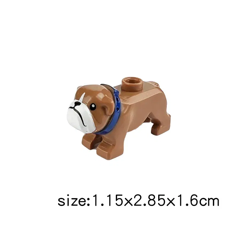 Color: Dark Tan - MOC City Animal Building Block Figures Hare Dairy Cow Squirrel Dolphin Pug DIY Farm Street View Accessories Bricks Toys Gifts