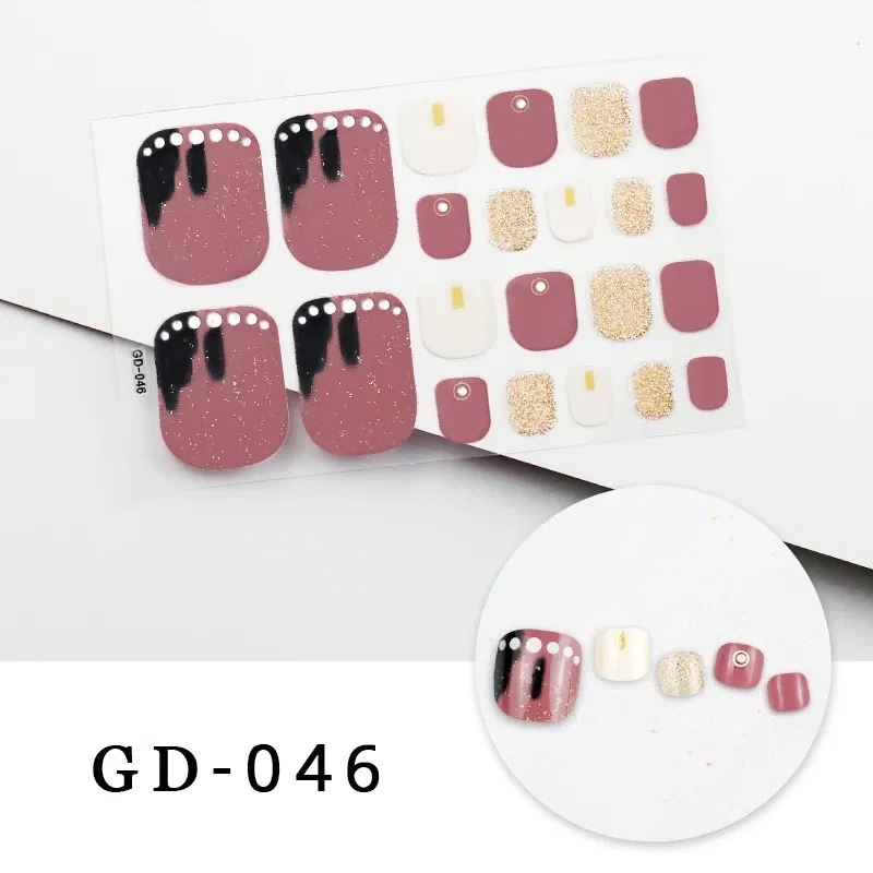 Color: Amry Green - Colorful Nail Stickers Foot Shiny Glitter Nails  Charms Full Cover Self-Adhesive Nail Polish Stickers for Nails Art